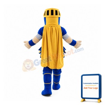 Muscular Blue Knight Mascot Costume