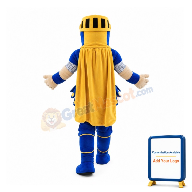Muscular Blue Knight Mascot Costume