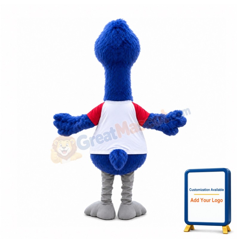 College Plush Blue Bird Mascot Costume
