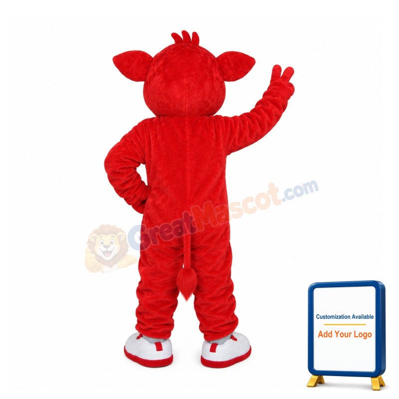Docile Red Eastern Cattle Mascot Costume