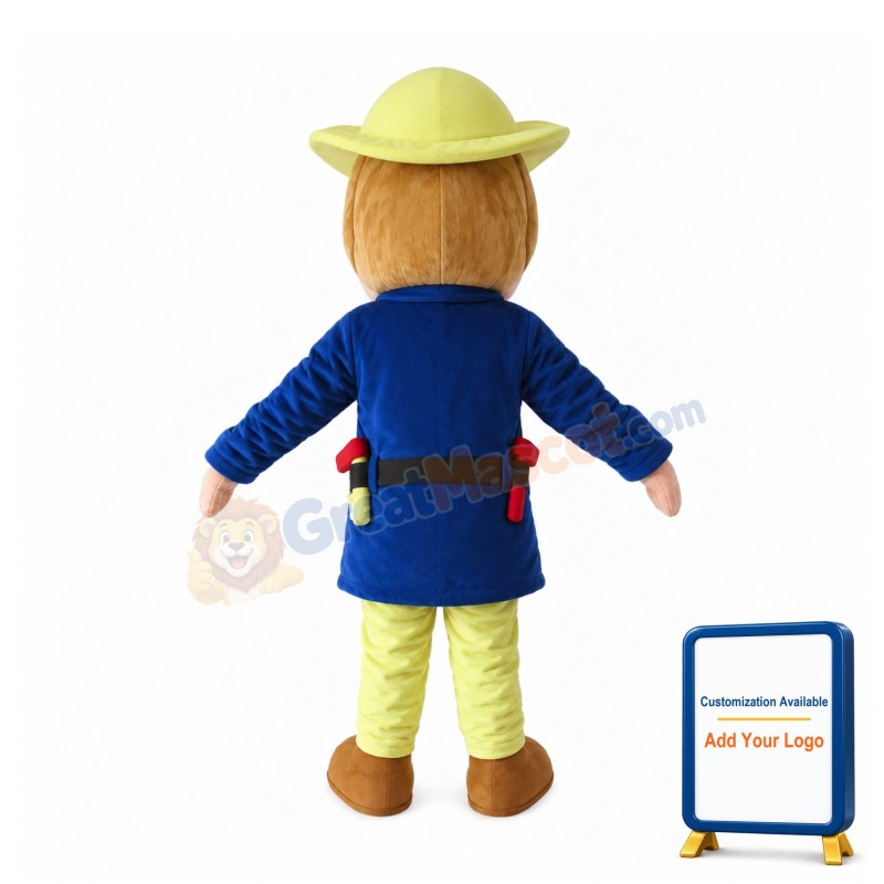 Simple Version Of Fireman Sam Mascot Costume
