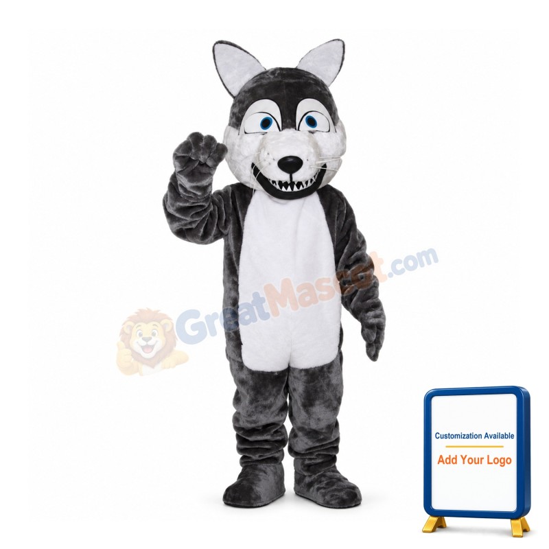 Thin Tooth Wolf Mascot Costume
