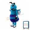 Long Fur Blue Bee Mascot Adult Costume