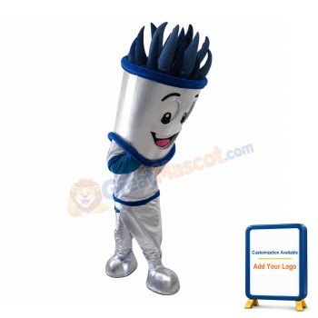 Cartoon Silver Tin Bucket Man Mascot Costume