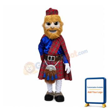 Cheering Scottish Man Mascot Costume