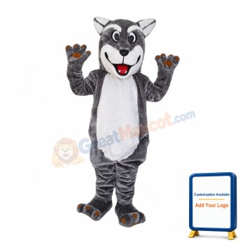 Grey Mountain Lion Animal Mascot Costume