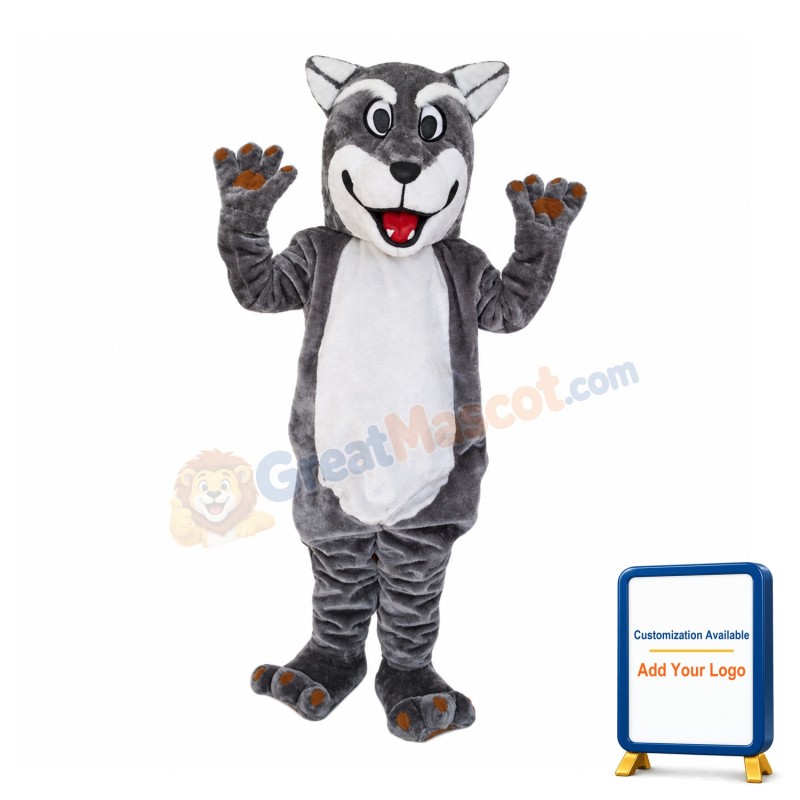 Grey Mountain Lion Animal Mascot Costume