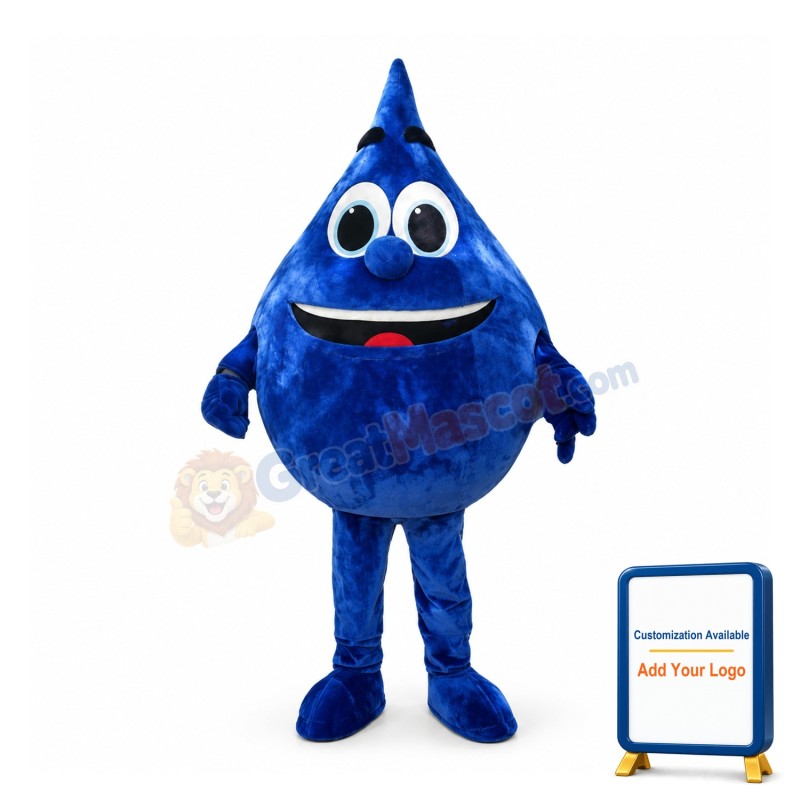 Huge Cartoon Blue Water Drop Mascot Costume