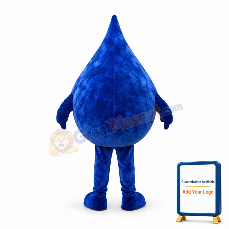 Huge Cartoon Blue Water Drop Mascot Costume