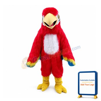 Scarlet Macaw Long Fur Mascot Costume