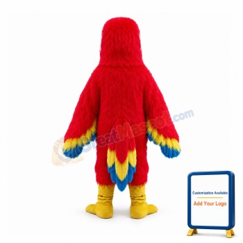 Scarlet Macaw Long Fur Mascot Costume