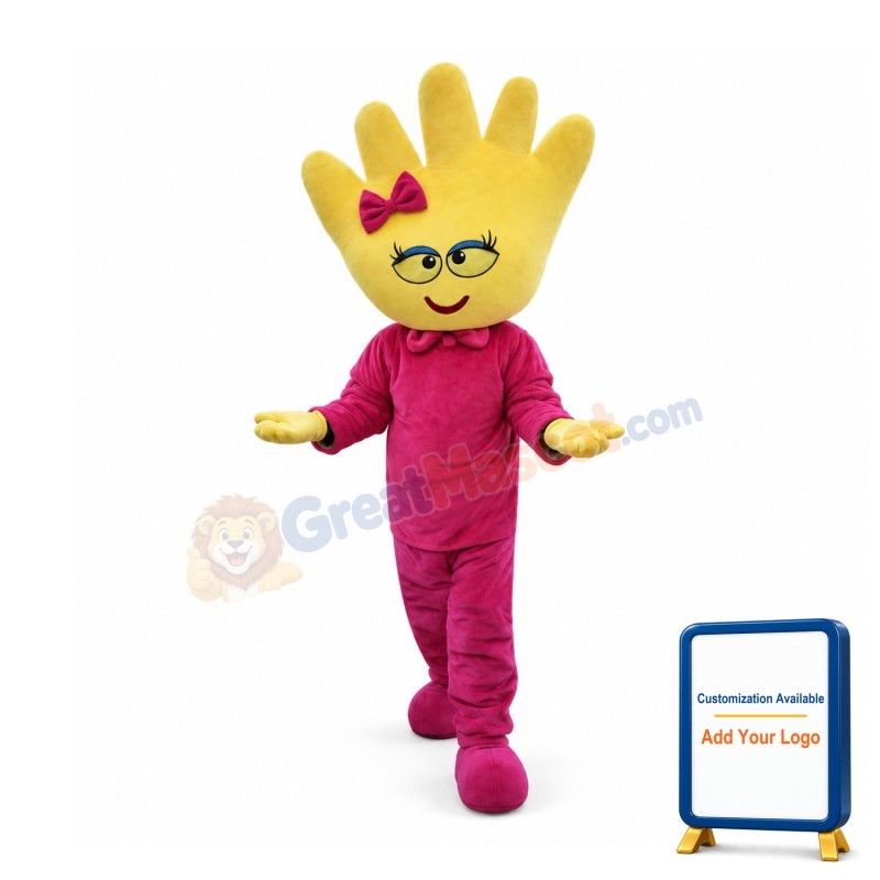 Sweet Cartoon Hand Girl Mascot Costume