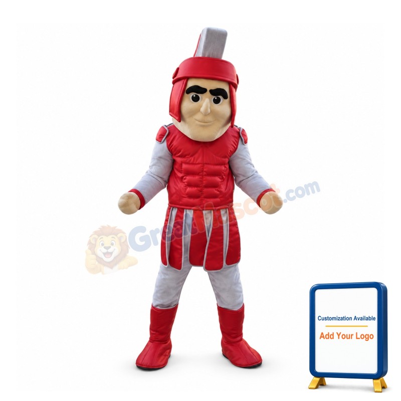 Red Spartan Warrior Mascot Costume