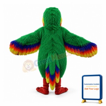Colorful Parrot Long Fur Mascot Costume