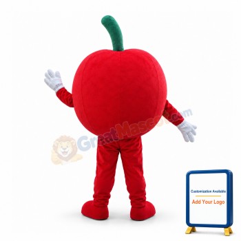 Complacent Cartoon Red Apple Mascot Costume