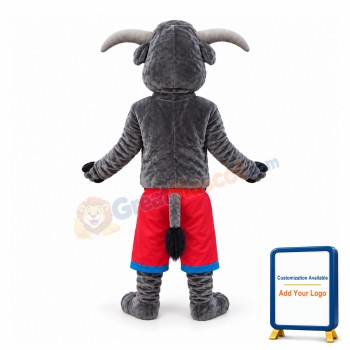 Power Gray Bull Mascot Costume