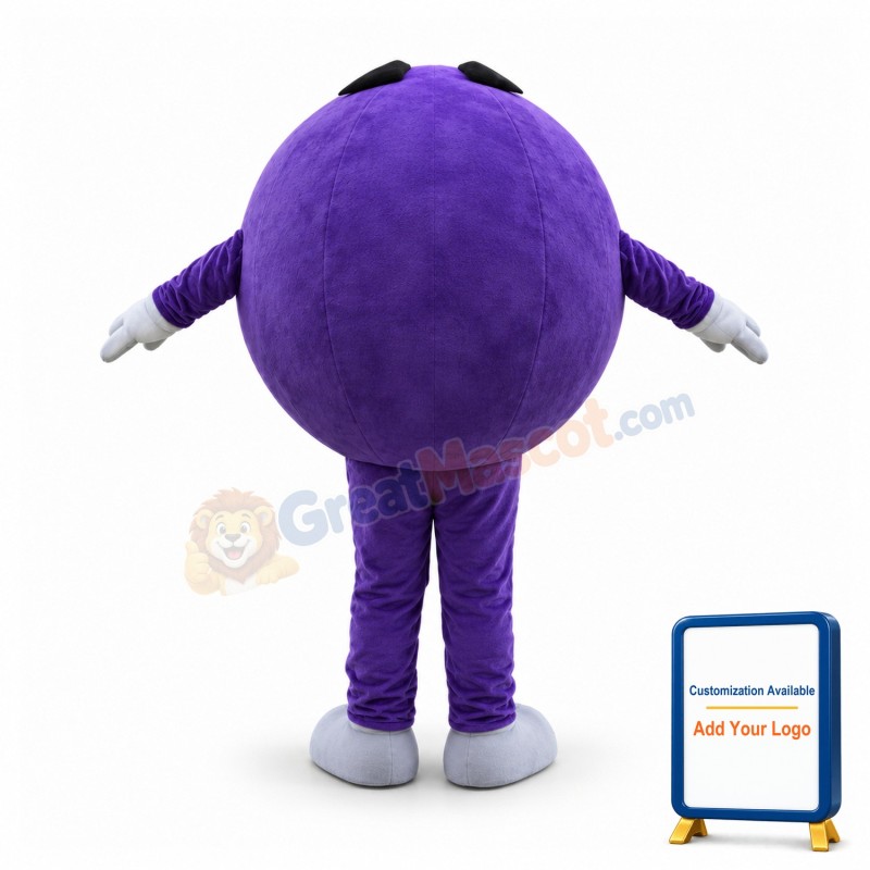 Deluxe Cartoon Purple Chocolate Bean Mascot Adult Costume