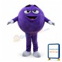 Deluxe Cartoon Purple Chocolate Bean Mascot Adult Costume