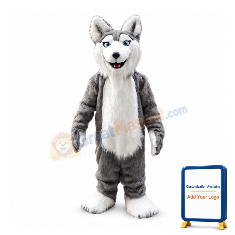 Almost Real Husky Dog Mascot Costume