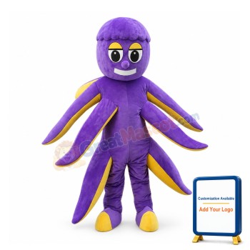 Purple Octopus Boy Mascot Costume