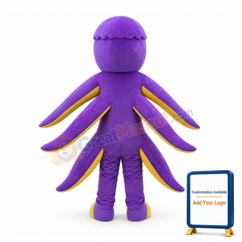Purple Octopus Boy Mascot Costume