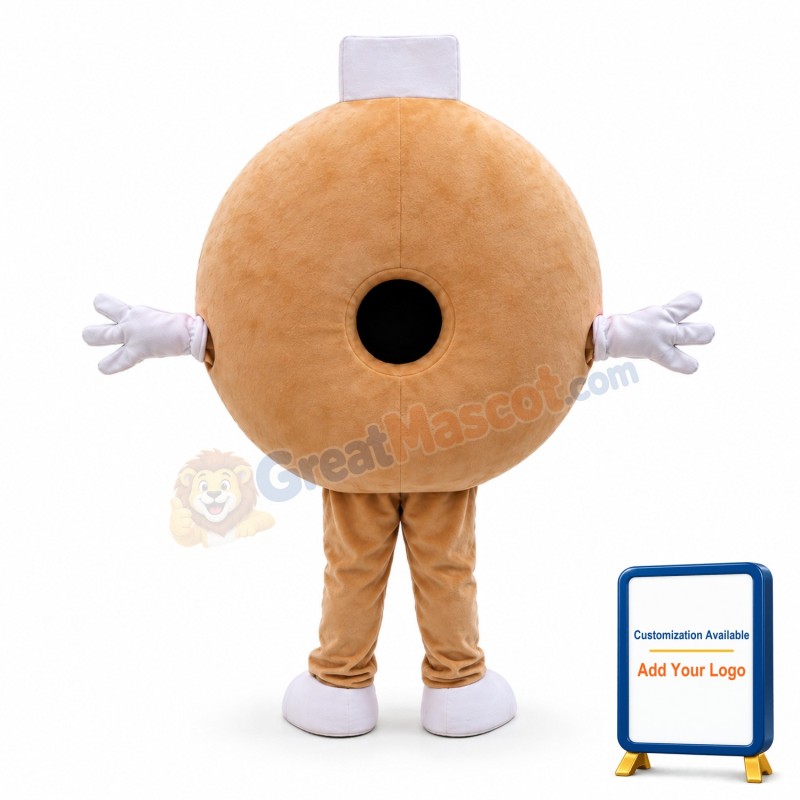 Deluxe Cartoon Pink Donut Mascot Costume