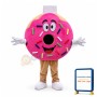 Deluxe Cartoon Pink Donut Mascot Costume