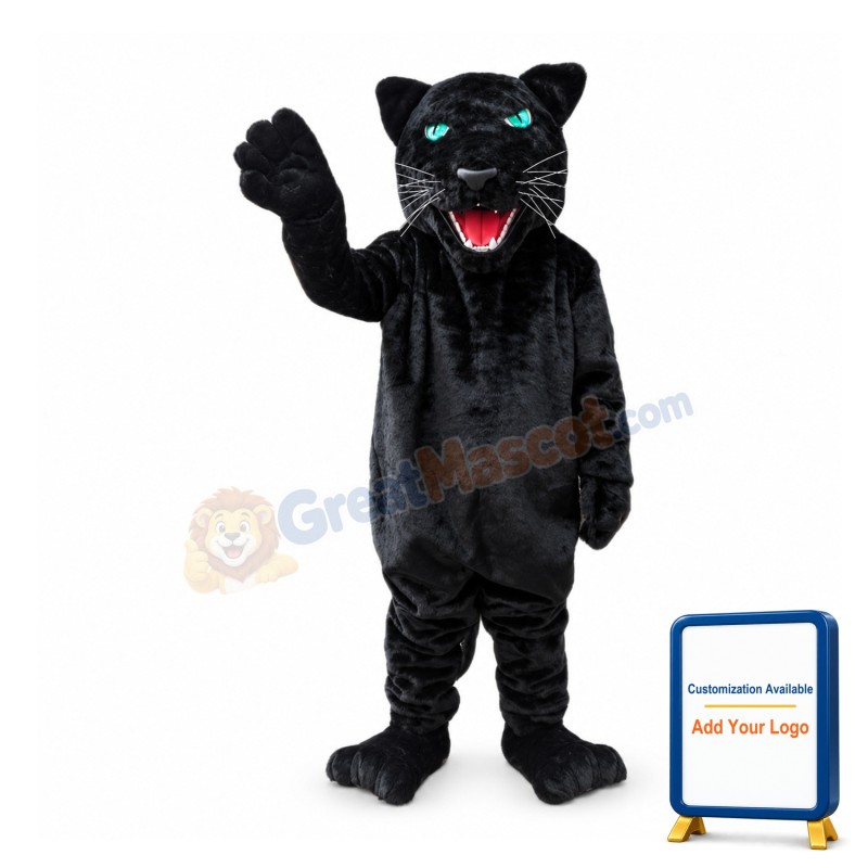 Fierce Black Cougar Mascot Costume