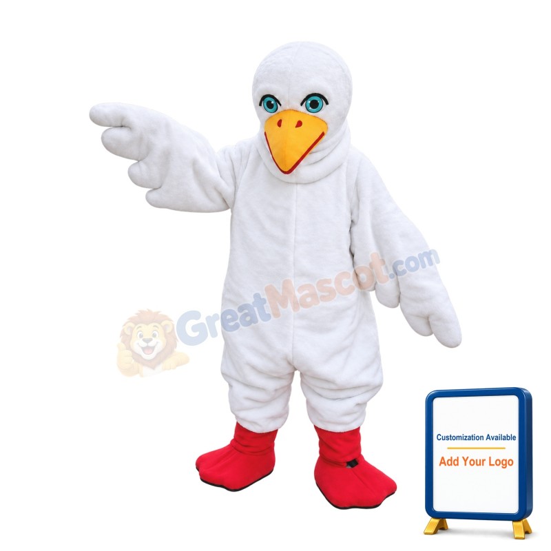 Pure White Pigeon Mascot Costume