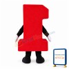 Cheerful Red Number One Mascot Costume