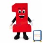 Cheerful Red Number One Mascot Costume 