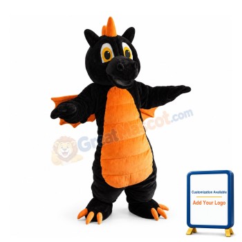 Black & Orange Flying Dragon Animal Mascot Costume