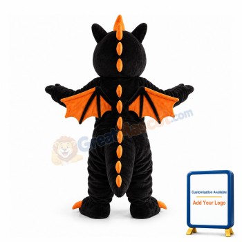 Black & Orange Flying Dragon Animal Mascot Costume