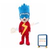 Cool Blue Hair Lightning Little Superhero Mascot Costume