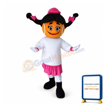 Lively Cartoon Tennis Girl Mascot Costume