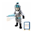Silver & Blue Armor Knight Mascot Costume
