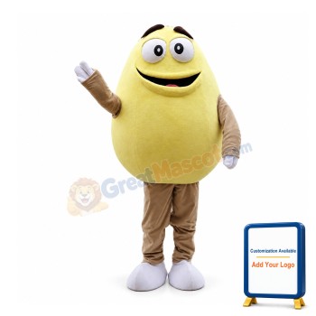Happy Cartoon Yellow Bean Mascot Costume