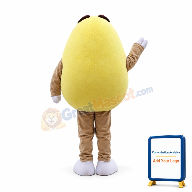 Happy Cartoon Yellow Bean Mascot Costume