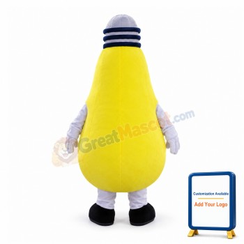 Lovely Cartoon Yellow Light Bulb Mascot Costume