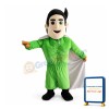 Courageous Green Superhero Mascot Costume