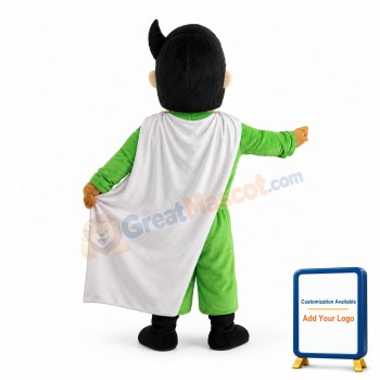 Courageous Green Superhero Mascot Costume