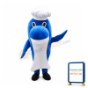 Cartoon Blue Whale Chef Mascot Costume