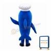 Cartoon Blue Whale Chef Mascot Costume