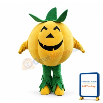 Halloween Yellow Pumpkin Mascot Costume