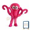 Adult Cartoon Pink Octopus Mascot Costume