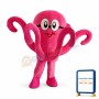 Adult Cartoon Pink Octopus Mascot Costume