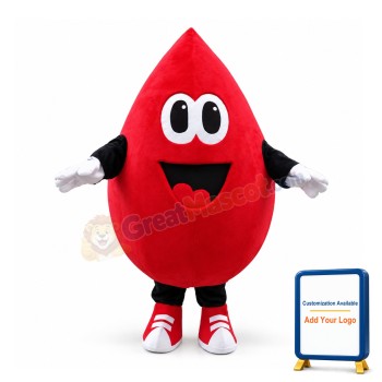 Deluxe Cartoon Blood Drop Mascot Costume 