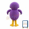 Purple Owl Mascot Costume With Headphones