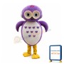 Purple Owl Mascot Costume With Headphones