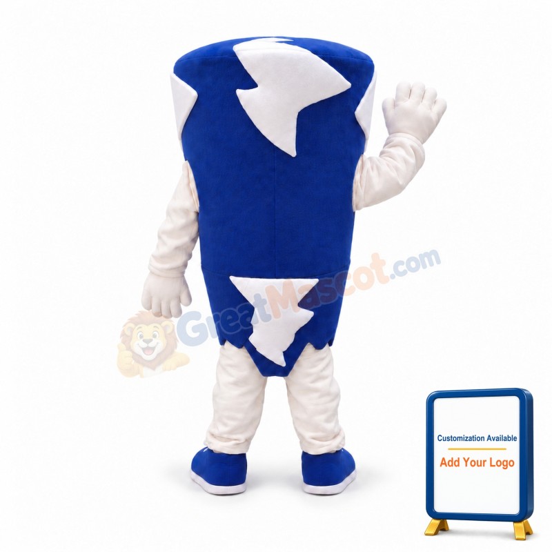 Scary Blue Tornado Cyclone Mascot Costume